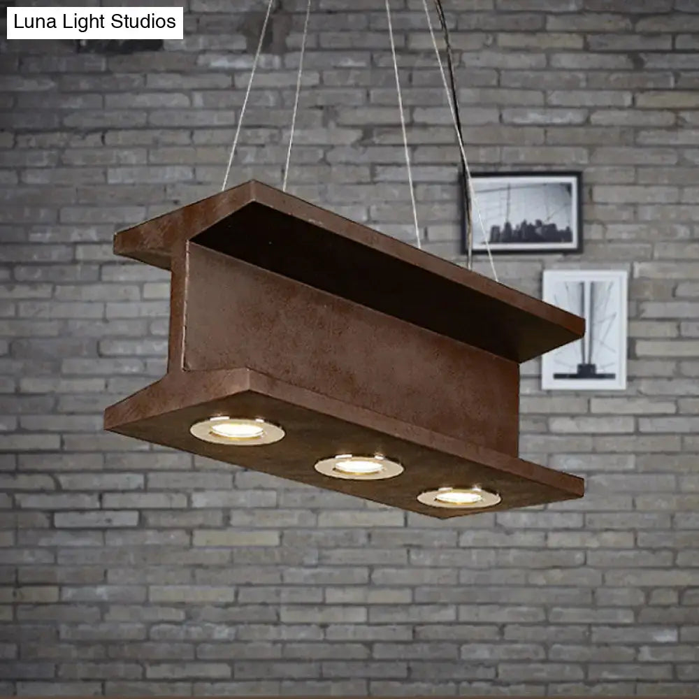 Industrial brown metal 3 bulb e26 e27 pendant light kitchen island