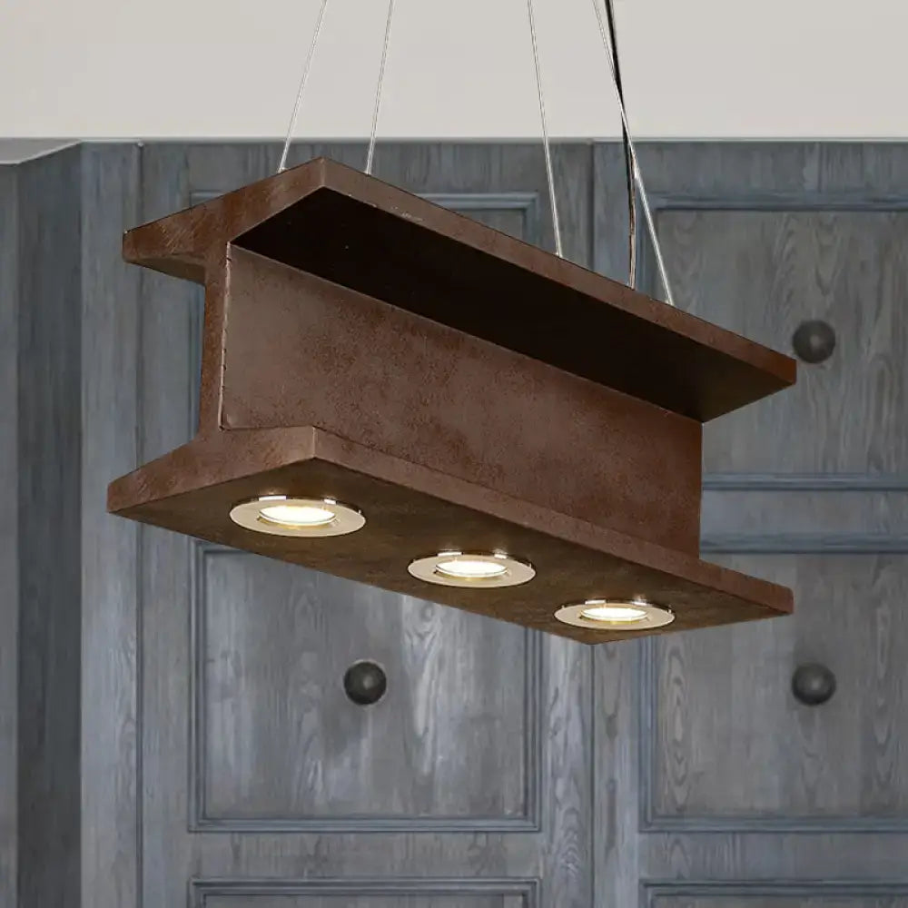 Industrial brown metal 3 bulb e26 e27 pendant light kitchen island