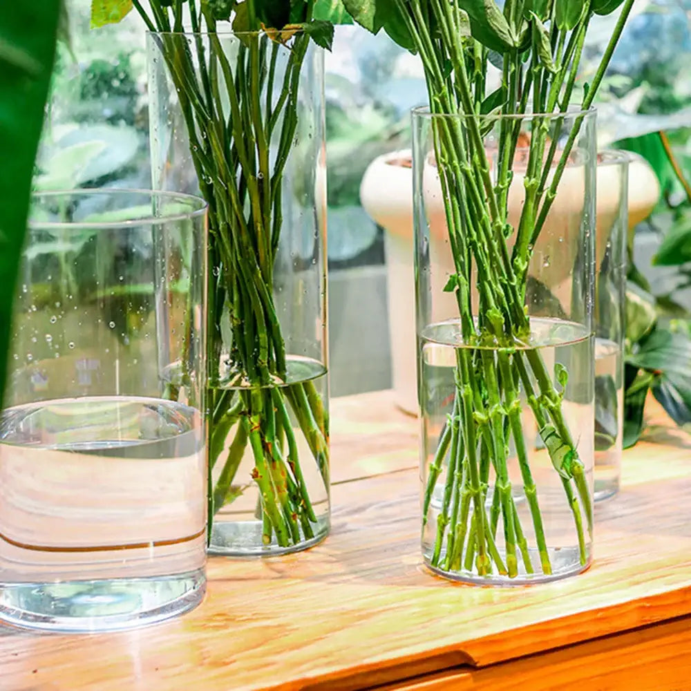 Modern shatterproof clear acrylic cylinder vase dining room decor