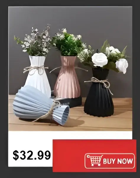 Ribbed shatterproof clear acrylic flower vase for dining room