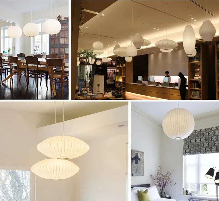 Modern ribbed white led pendant lamp – dining room geometric light