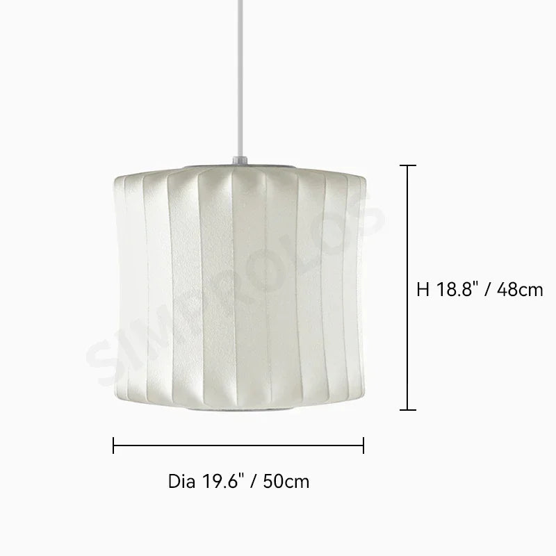 Modern ribbed white led pendant lamp – dining room geometric light