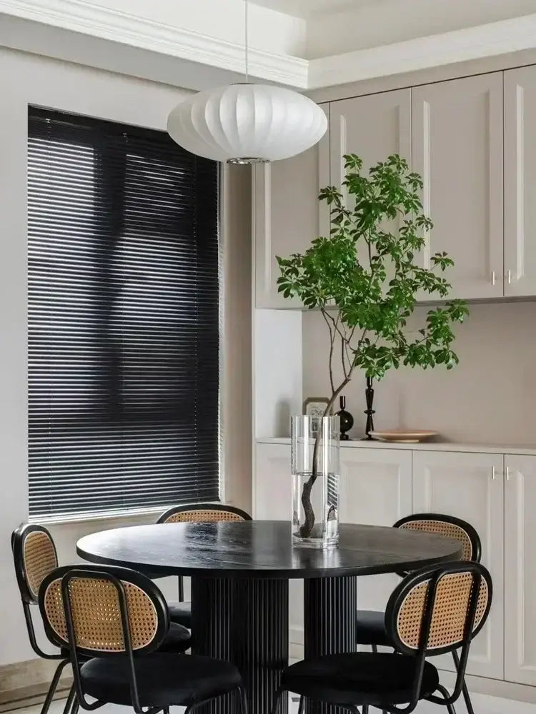 Modern ribbed white led pendant lamp – dining room geometric light