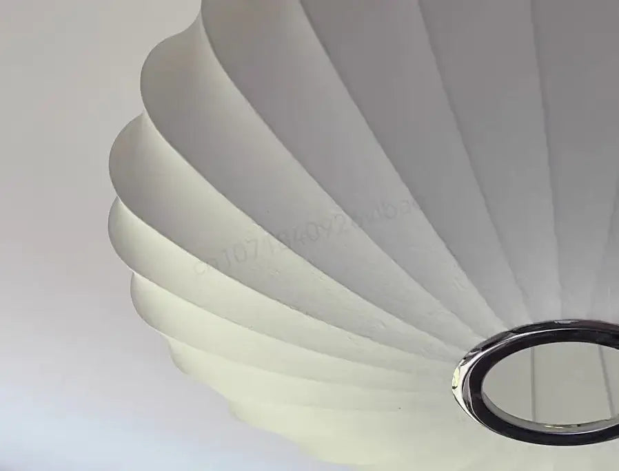 Modern ribbed white led pendant lamp – dining room geometric light