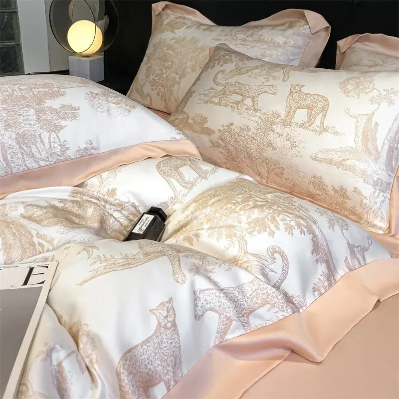 Toile blue & white eucalyptus fiber duvet cover bedroom set