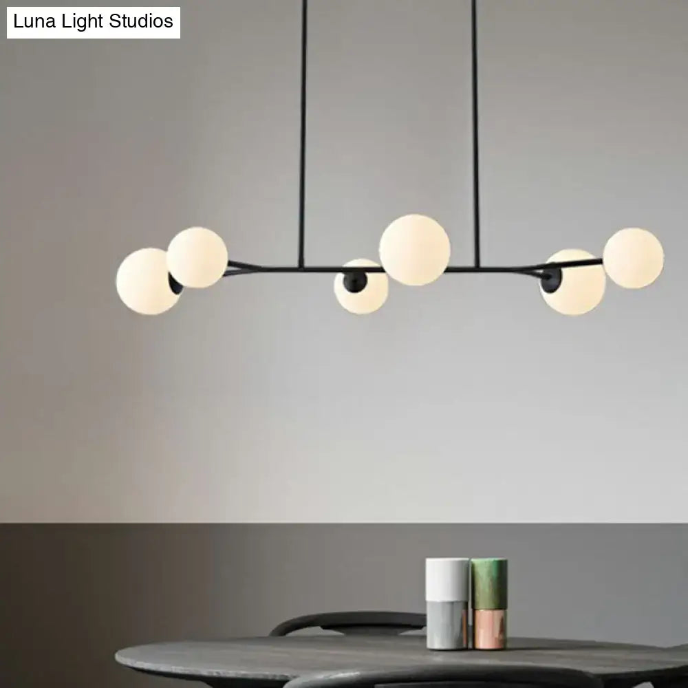 Modern gold opal glass molecular island light for dining rooms