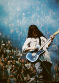 Blue electric guitar canvas art living room home decor