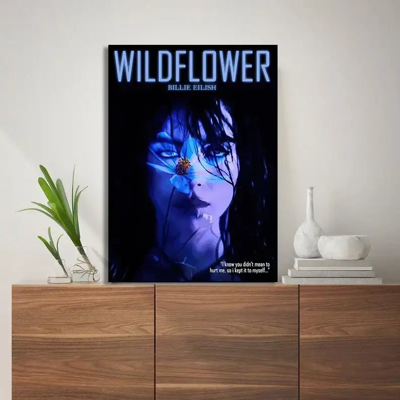 Blue electric guitar canvas art living room home decor