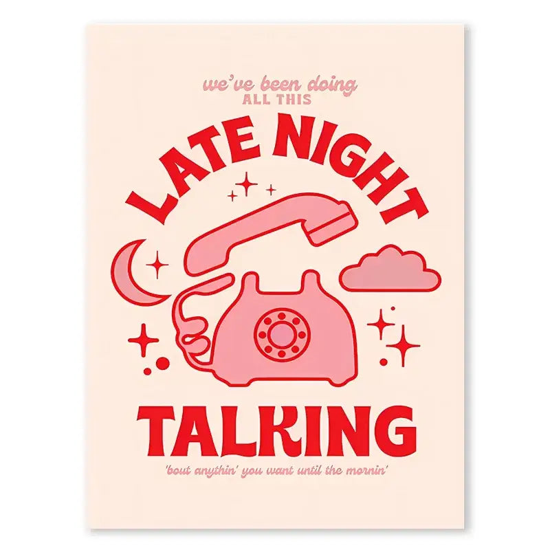 Vintage pink telephone harris styles lyrics art poster bedroom decor