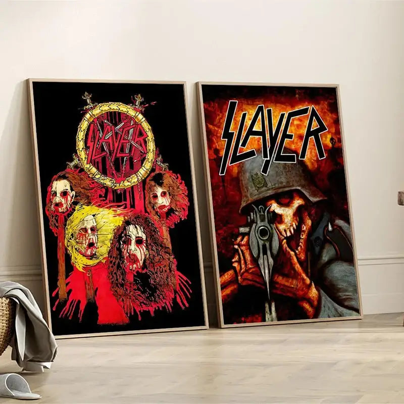 Slayer heavy metal black & red canvas posters bedroom wall art