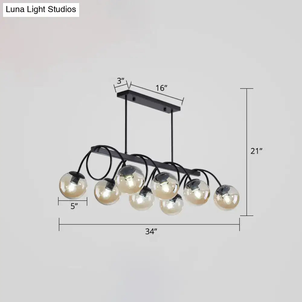 Modern black 5 globe glass chandelier dining room light 110v-120v