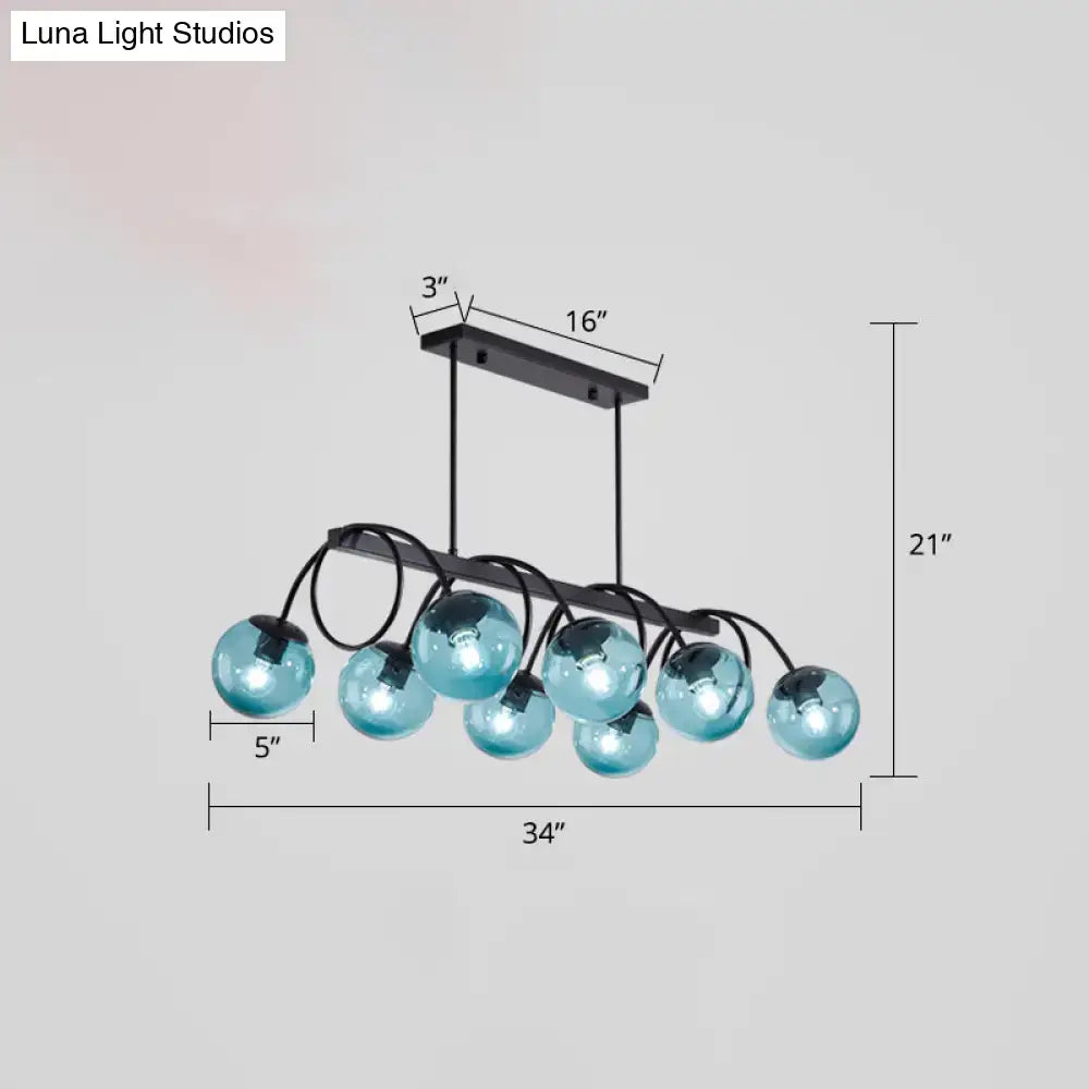 Modern black 5 globe glass chandelier dining room light 110v-120v