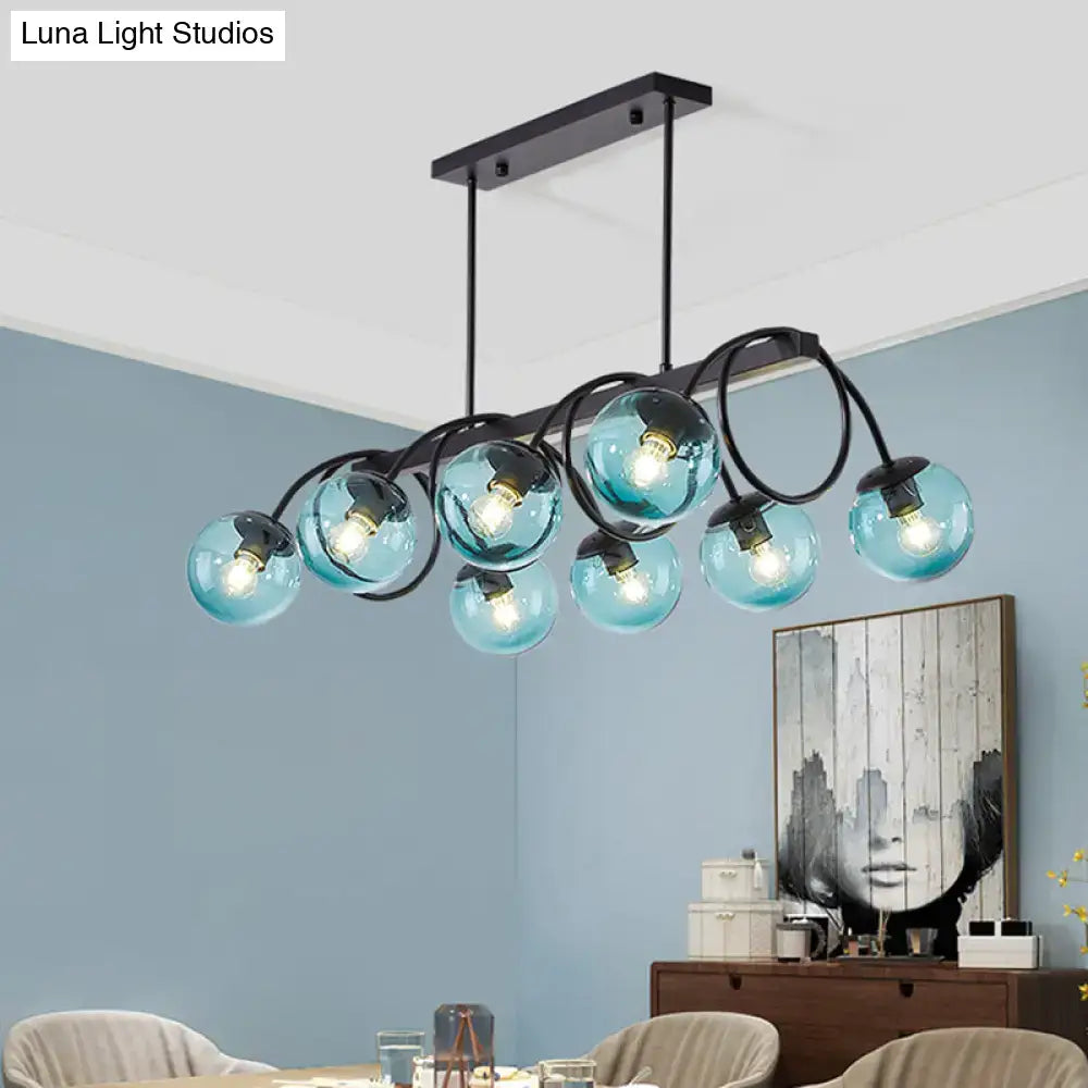 Modern black 5 globe glass chandelier dining room light 110v-120v