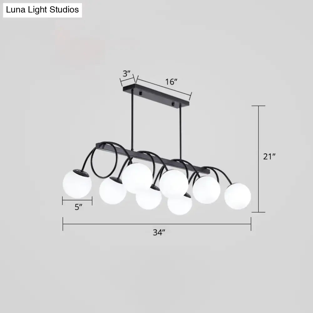Modern black 5 globe glass chandelier dining room light 110v-120v