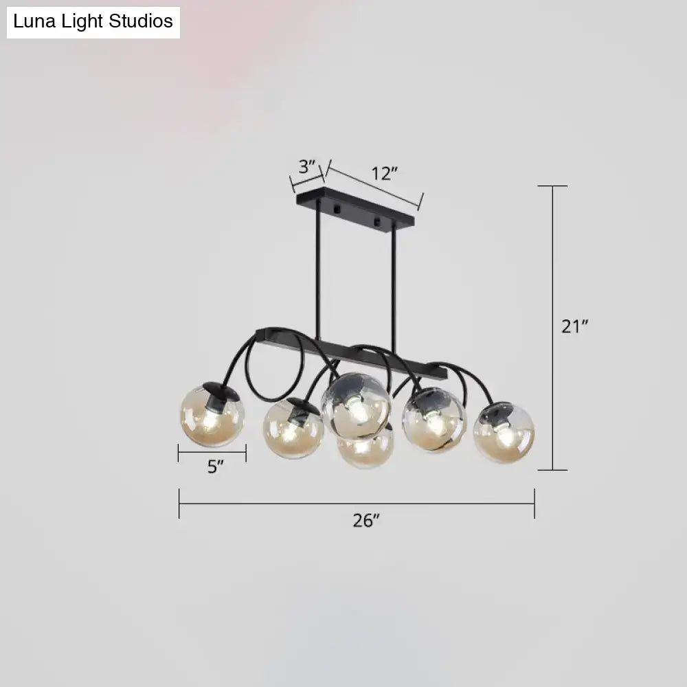 Modern black 5 globe glass chandelier dining room light 110v-120v