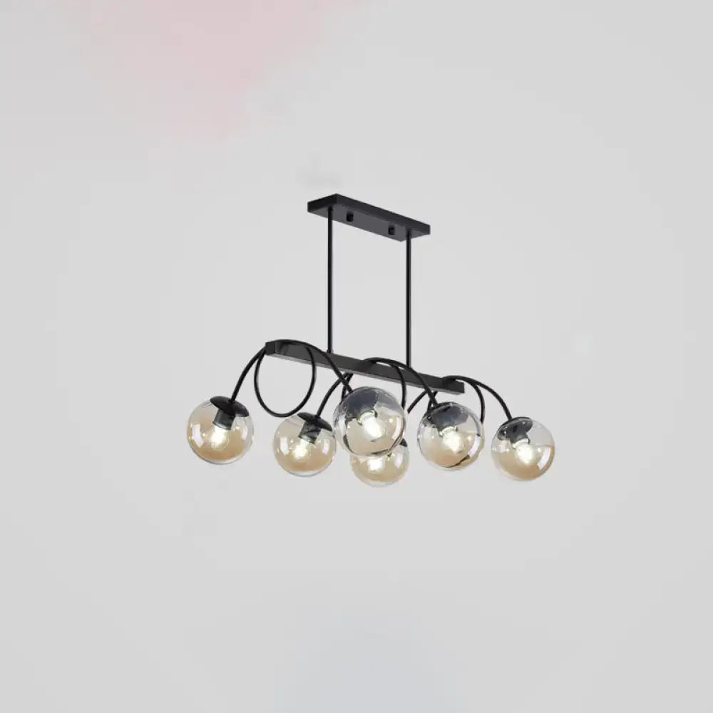 Modern black 5 globe glass chandelier dining room light 110v-120v