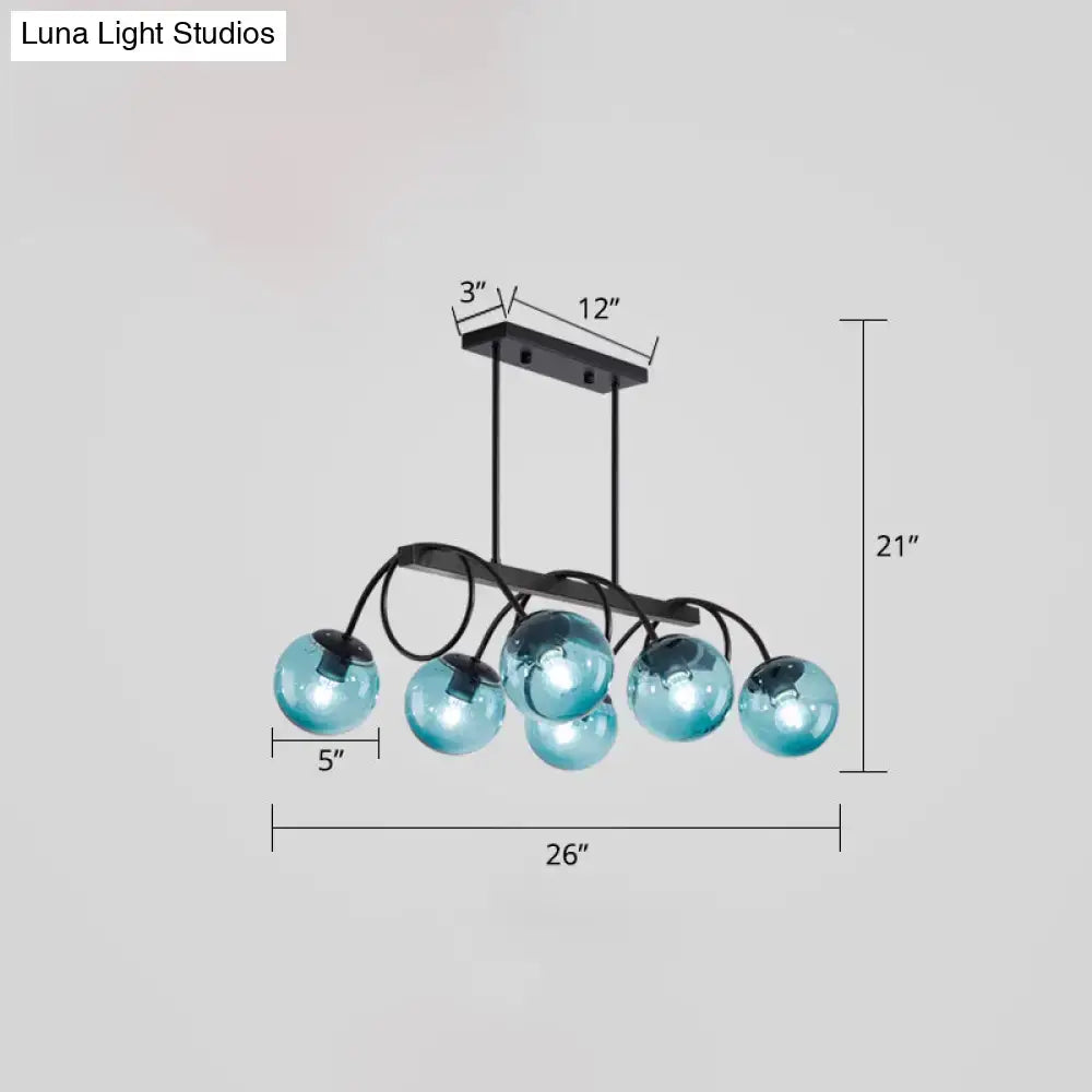 Modern black 5 globe glass chandelier dining room light 110v-120v