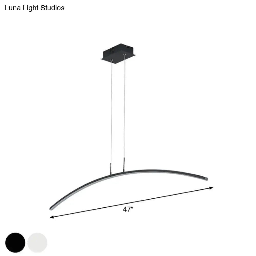 Modern white arch island led pendant light for dining room