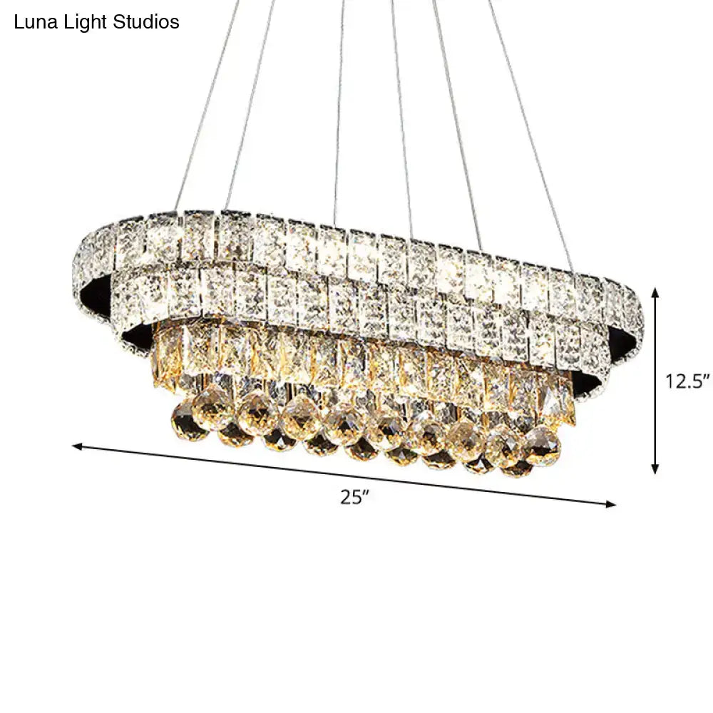 Luxurious gold and clear crystal shade light fixture dining room