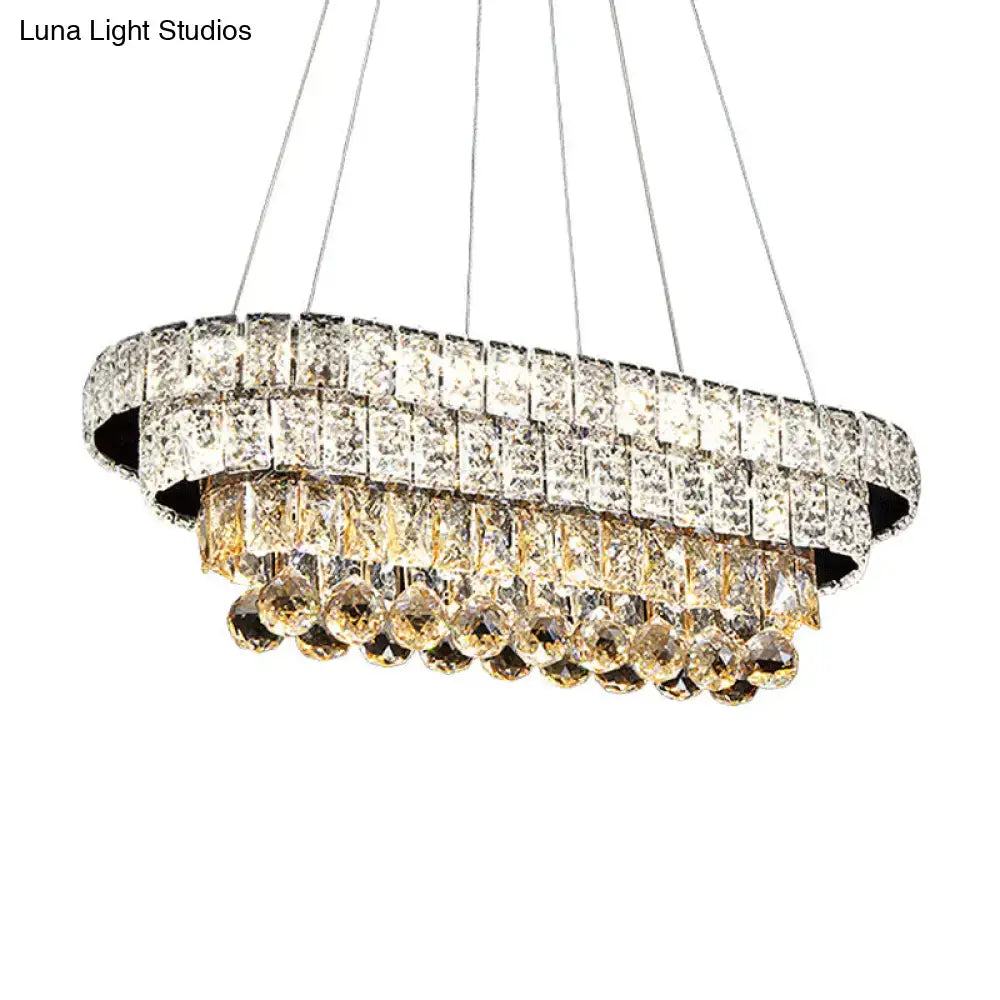 Luxurious gold and clear crystal shade light fixture dining room