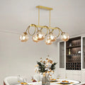 Modern gold finish spiral island light dining room chandelier