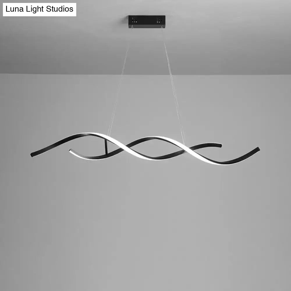 Modern black & white led wave pendant – dining room aluminium simplicity