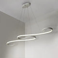 Modern silver led twin ring pendant light dining room 110v-120v