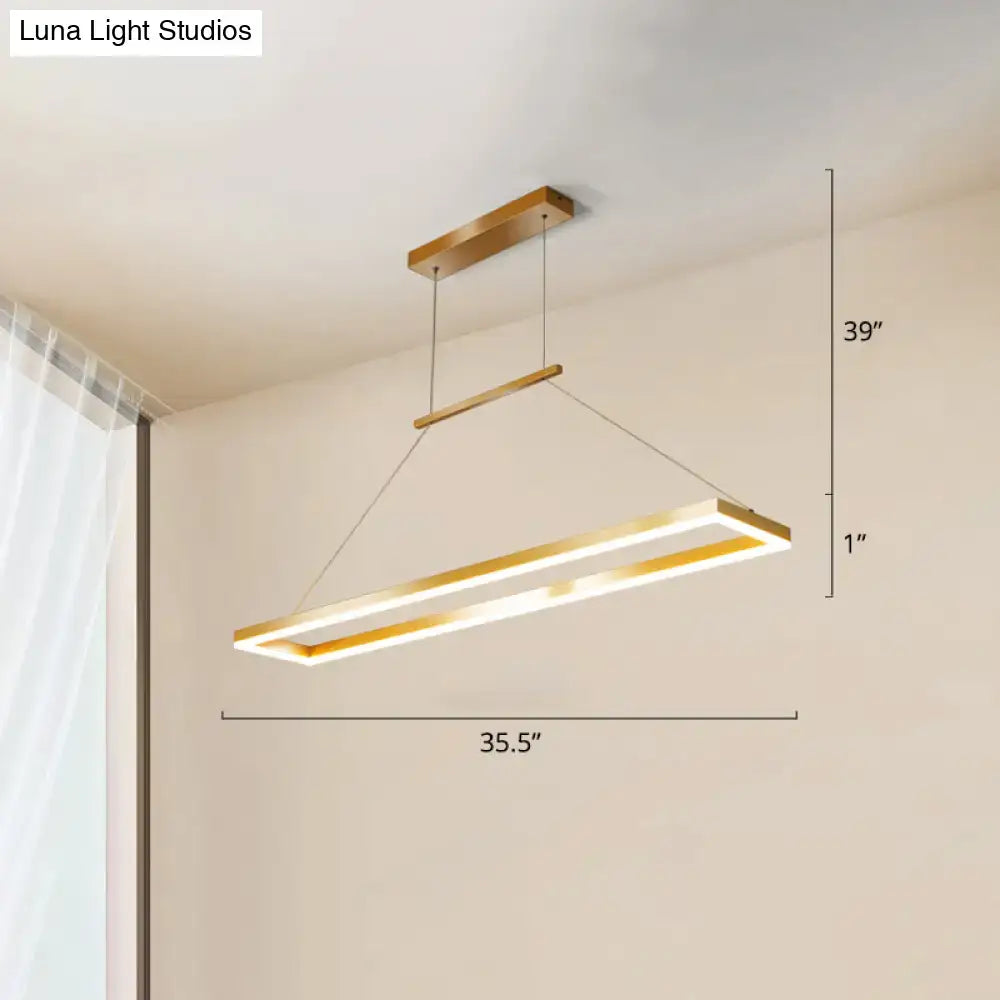 Modern bronze metal island ceiling led pendant light dining room