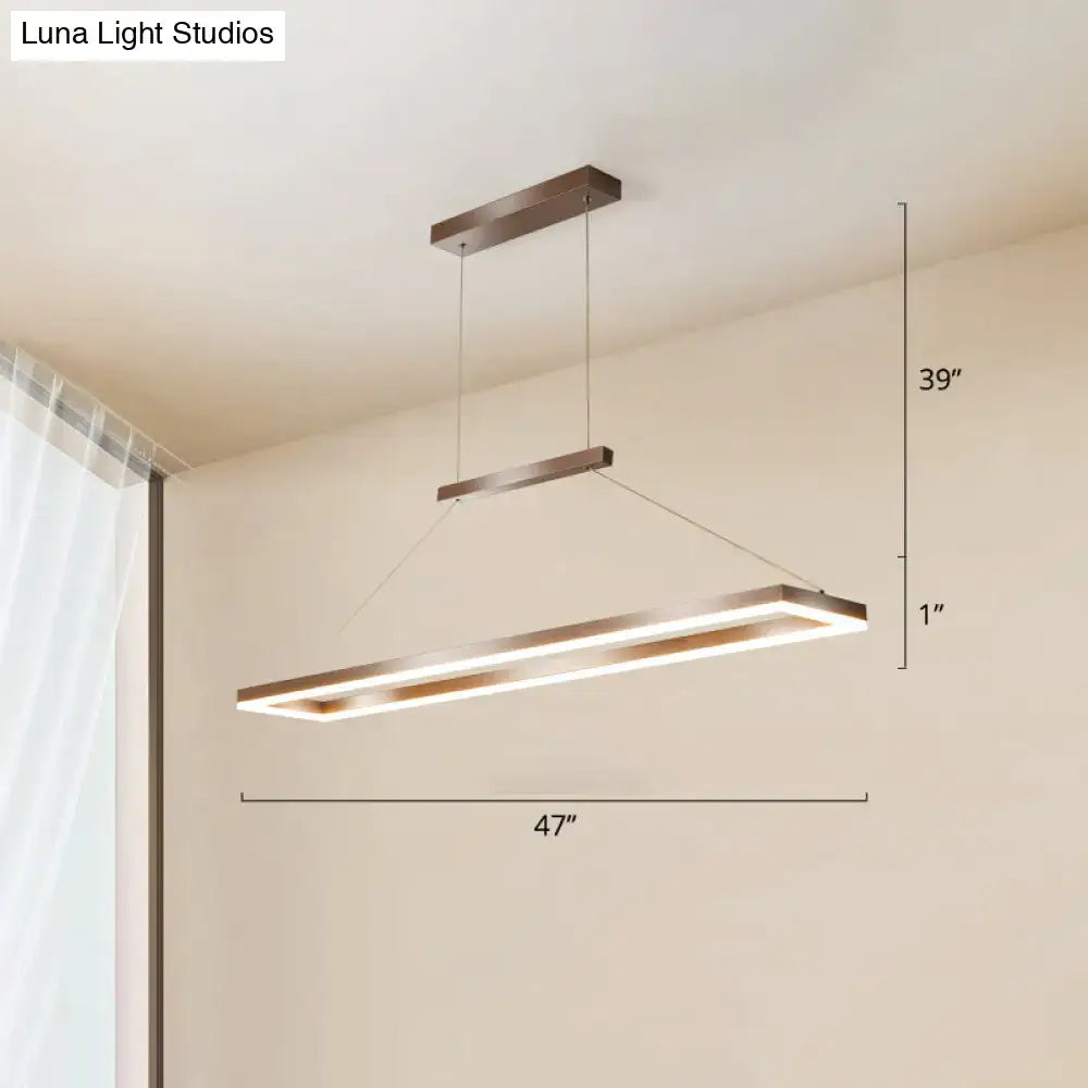 Modern bronze metal island ceiling led pendant light dining room