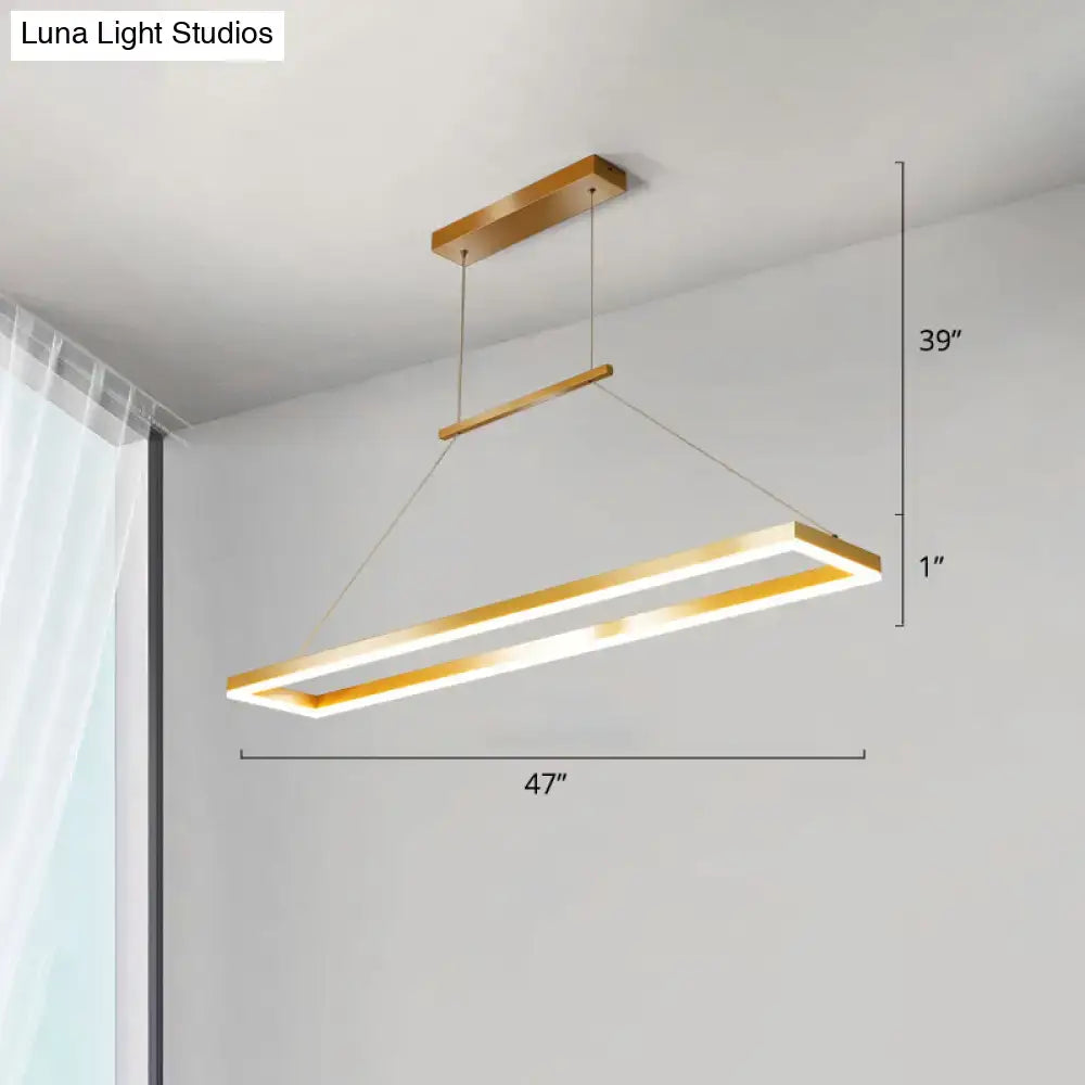 Modern bronze metal island ceiling led pendant light dining room