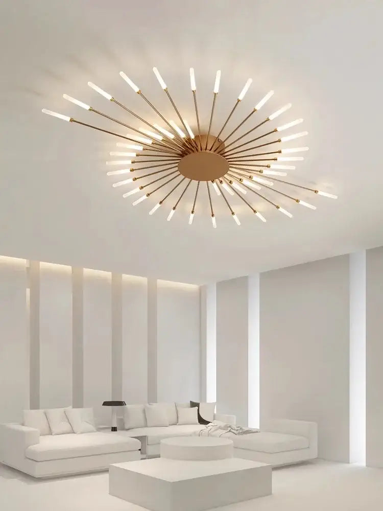Modern gold nordic led ceiling light for living room