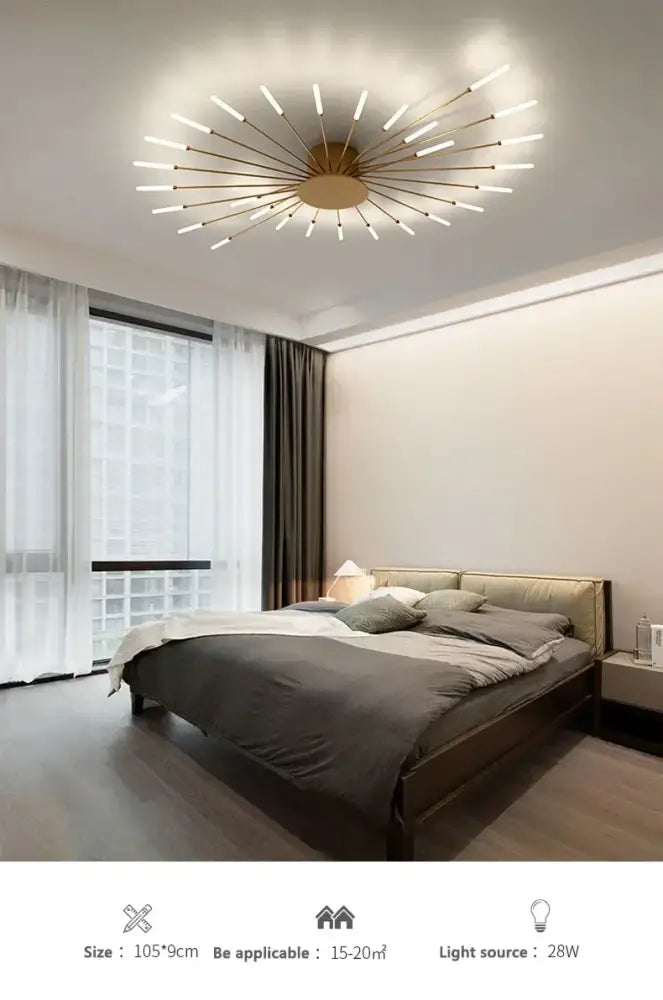 Modern gold nordic led ceiling light for living room