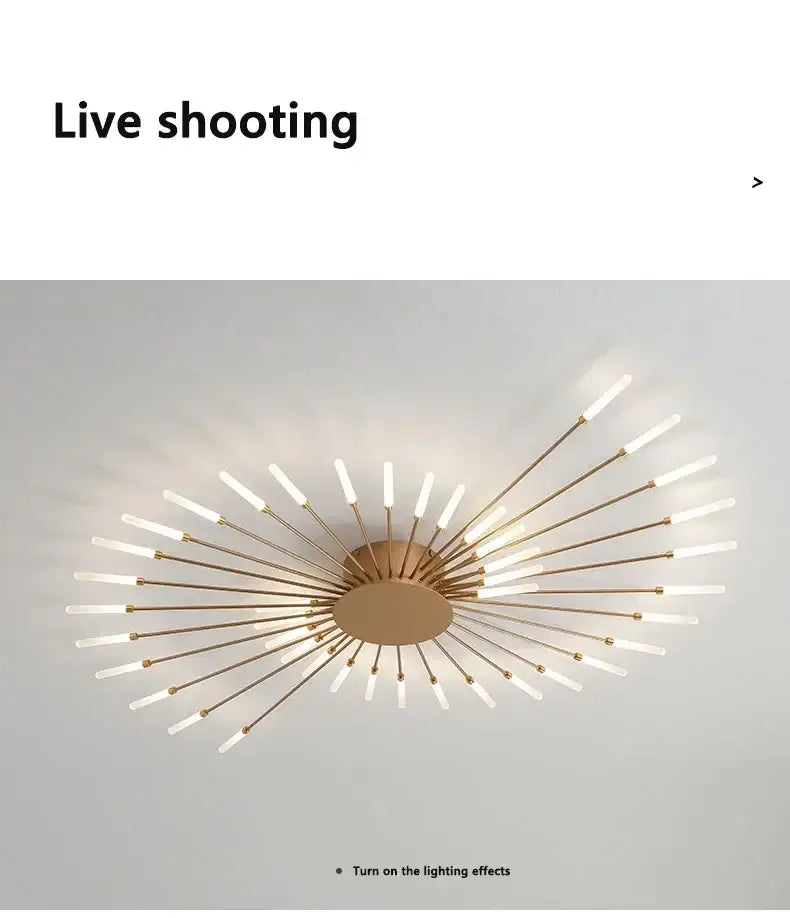 Modern gold nordic led ceiling light for living room