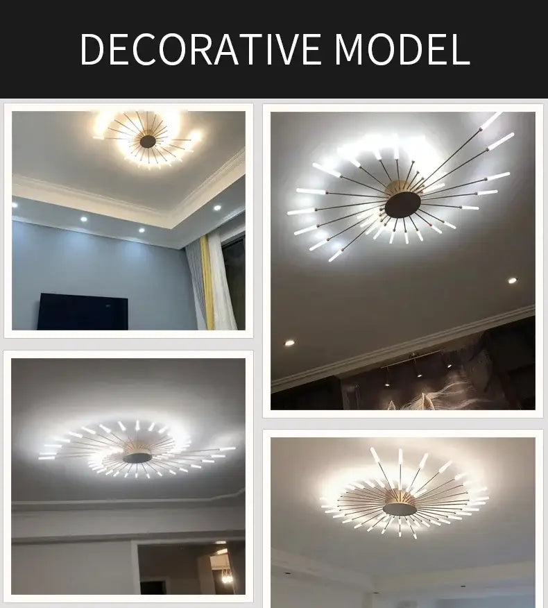 Modern gold nordic led ceiling light for living room