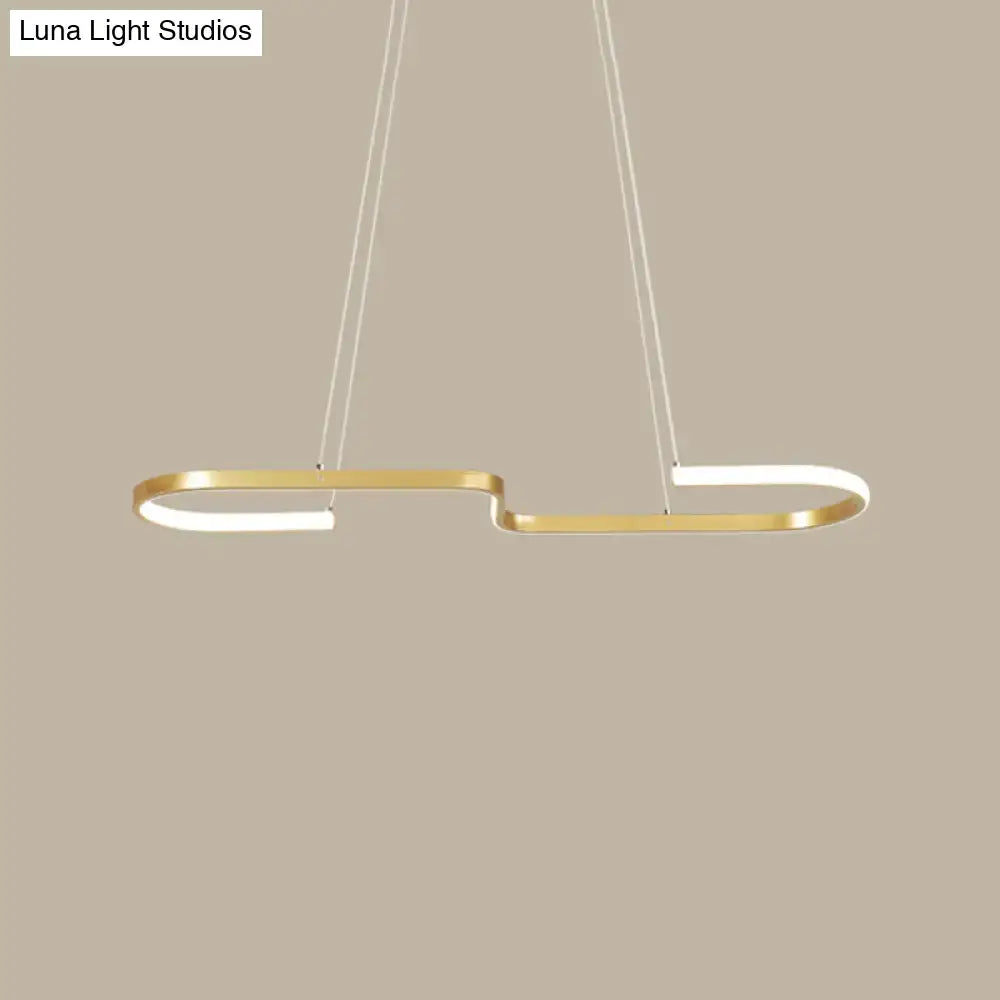 Modern gold interlocking ring pendant light dining room ceiling lamp