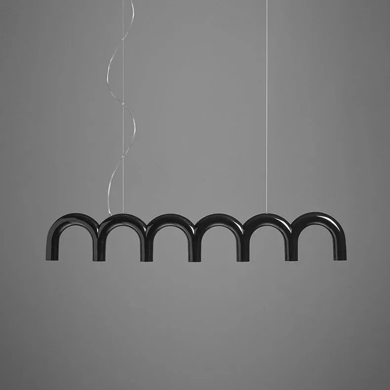 Modern black u-shaped chandelier for bedroom and kitchen