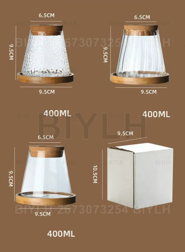 Small transparent glass vase with bamboo base for living room decor