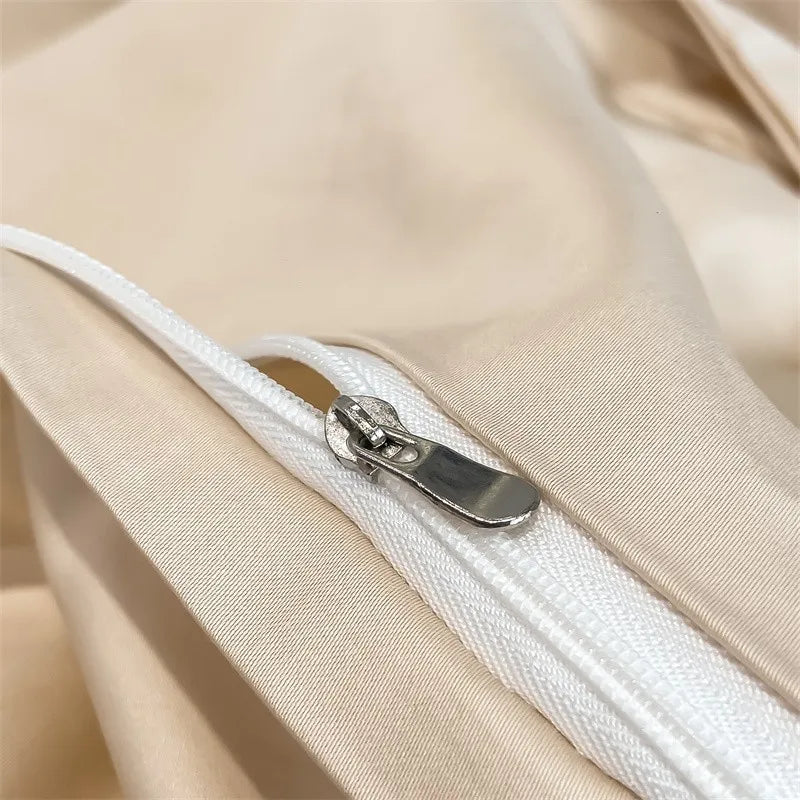 Silver gray satin 1000tc duvet cover set bedroom bedding