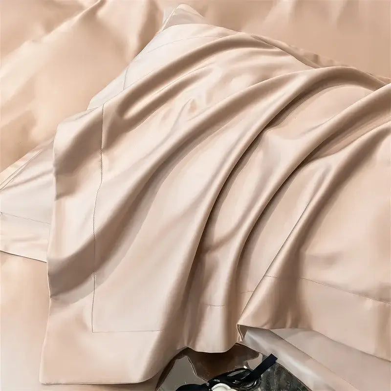 Silver gray satin 1000tc duvet cover set bedroom bedding