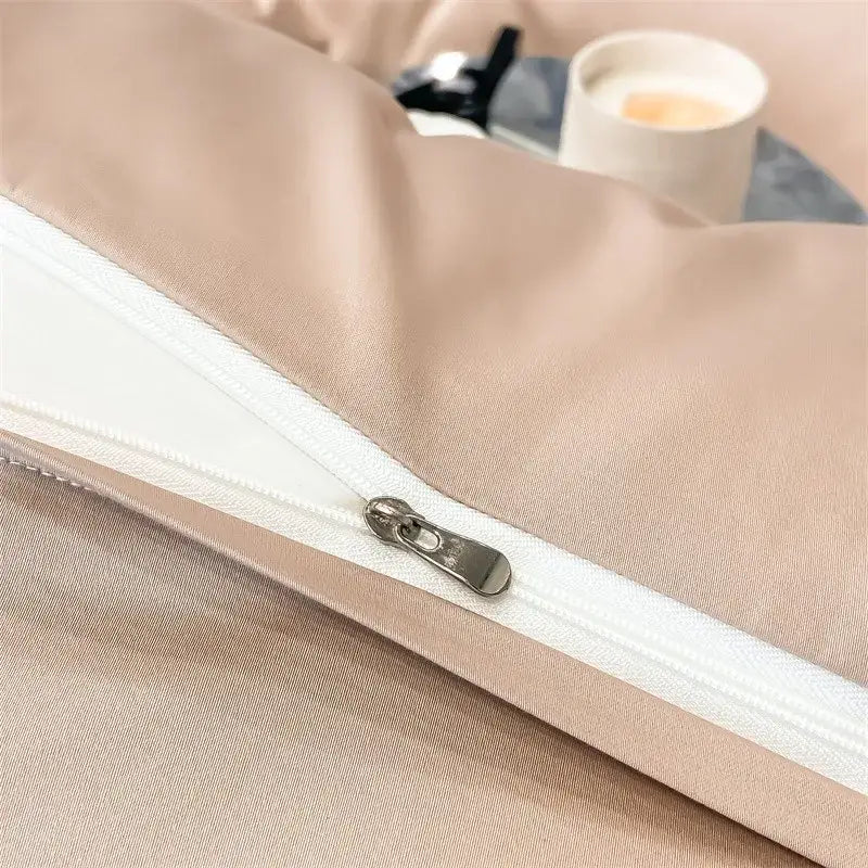 Silver gray satin 1000tc duvet cover set bedroom bedding
