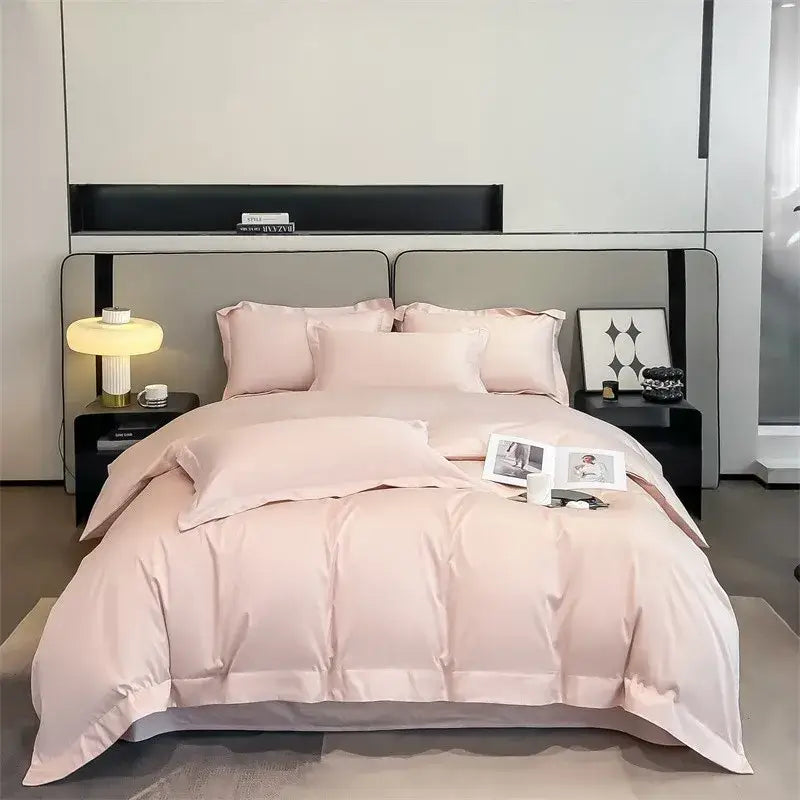 Silver gray satin 1000tc duvet cover set bedroom bedding