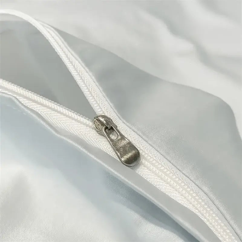 Silver gray satin 1000tc duvet cover set bedroom bedding