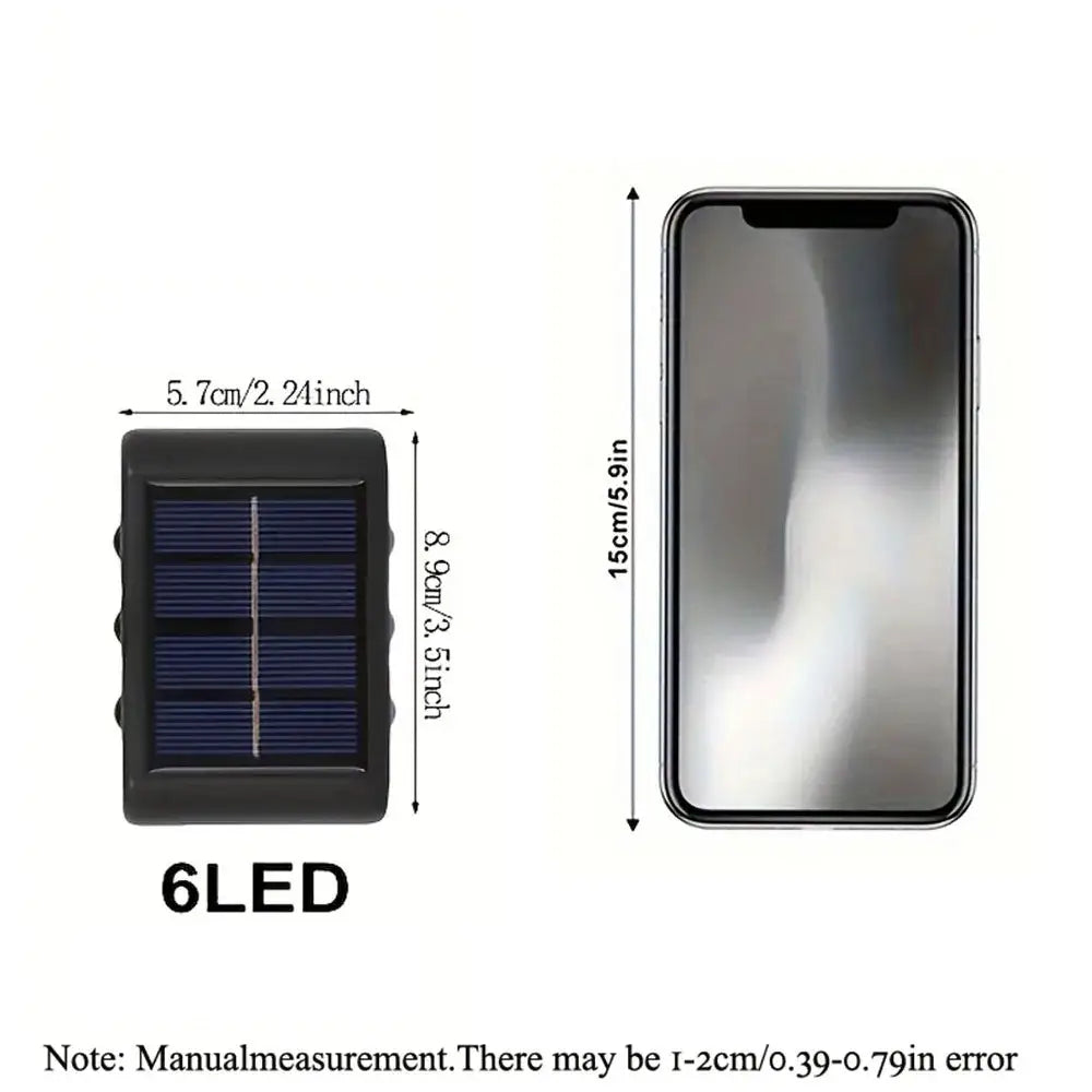 Modern black rectangular solar led outdoor wall lights garden patio