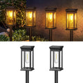 Vintage black solar lights pack super bright garden lanterns