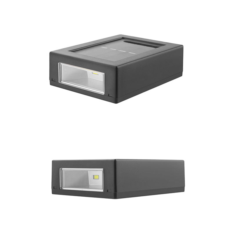 Modern matte black rectangular outdoor led lights garden wall decor
