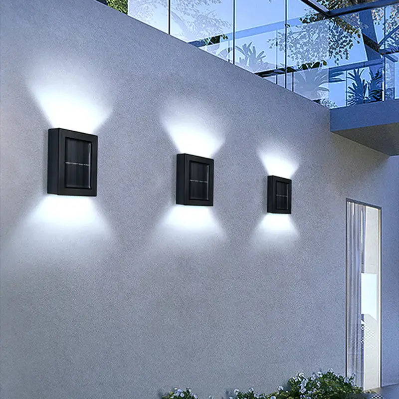 Modern matte black rectangular outdoor led lights garden wall decor