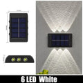 Modern black solar outdoor wall lights garden warm led beam