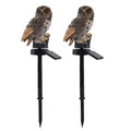 White and black solar owl garden light garden decorative resin statue