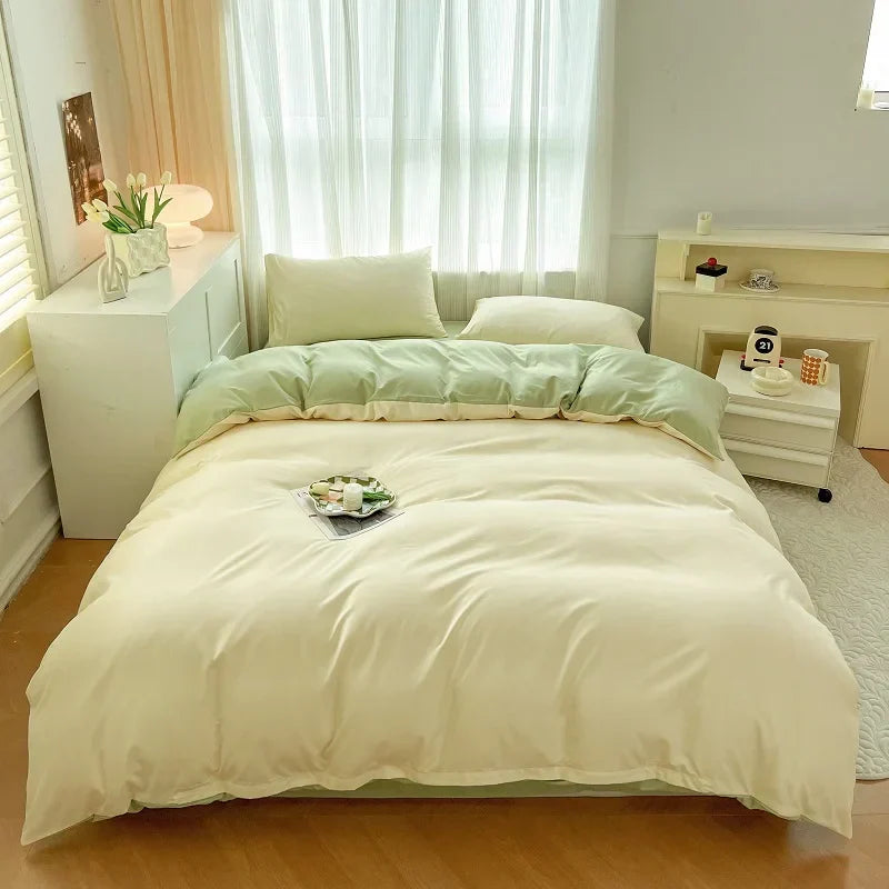 Navy and gray solid color brush fabric duvet cover set bedroom