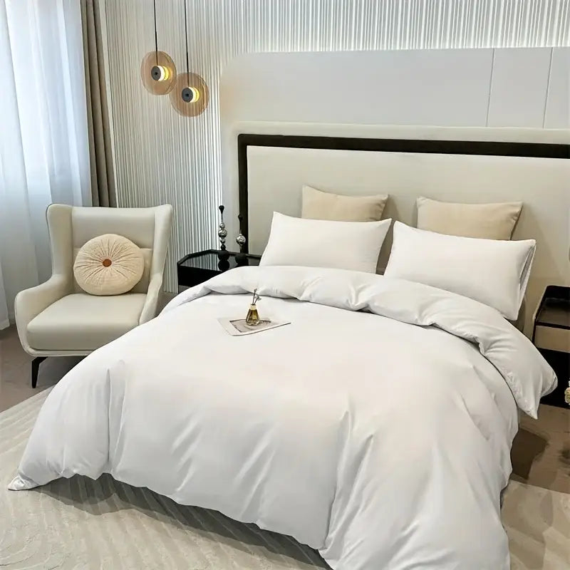 Luxury black satin duvet cover set bedroom bedding